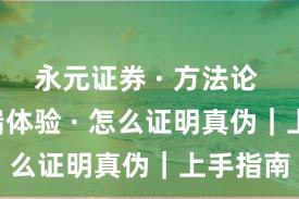 永元证券 · 方法论 · 移动端体验 · 怎么证明真伪｜上手指南